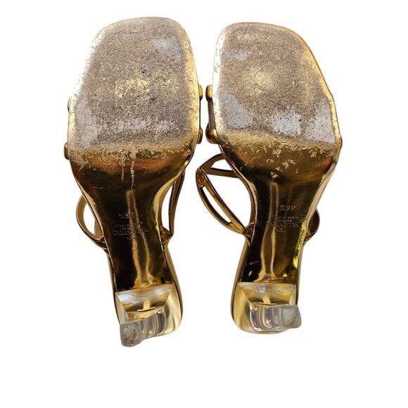 Valentino Garavani Chain 1967 Mule Size 38.5 US 8.5 Metallic Gold Leather - Picture 8 of 10